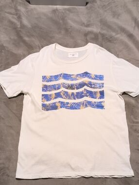 Sol Angeles White Tee with Navy Logo Detail